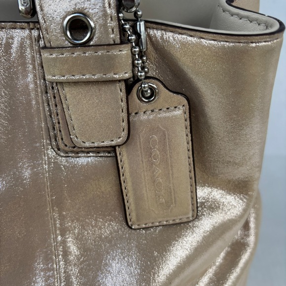 Coach Chelsea Metallic Gold Leather Tote Bag F17216 - Picture 6 of 13